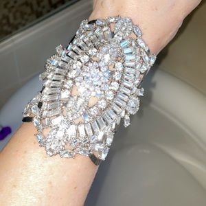 STUNNING! Silver with crystal cuff